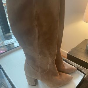 Sam Edelman Hai knee high boots In camel suede.